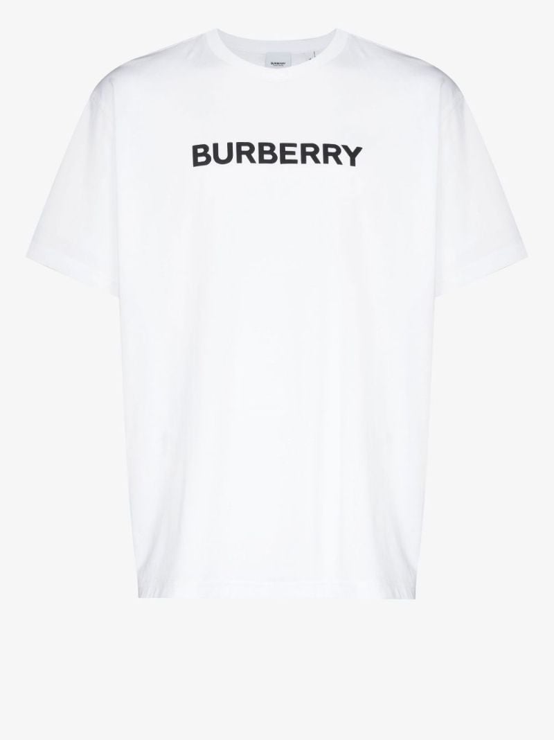 White Logo Print Cotton T-shirt