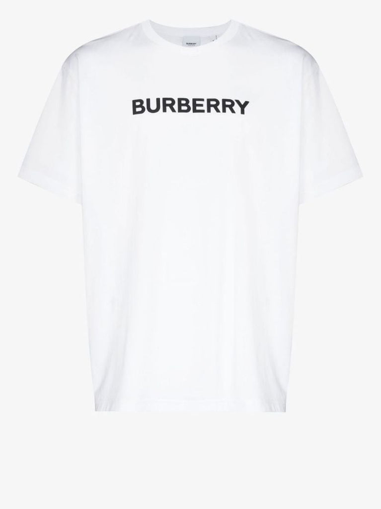 White Logo Print Cotton T-shirt