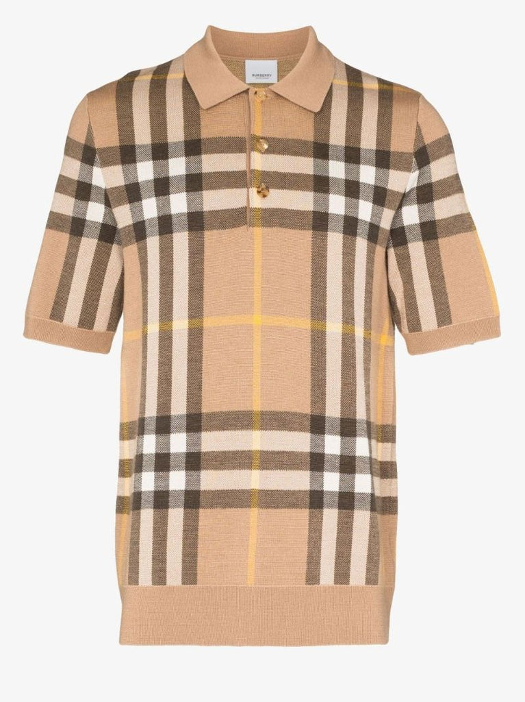 Neutral Checked Polo Shirt