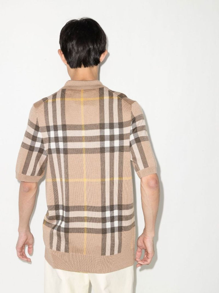 Neutral Checked Polo Shirt