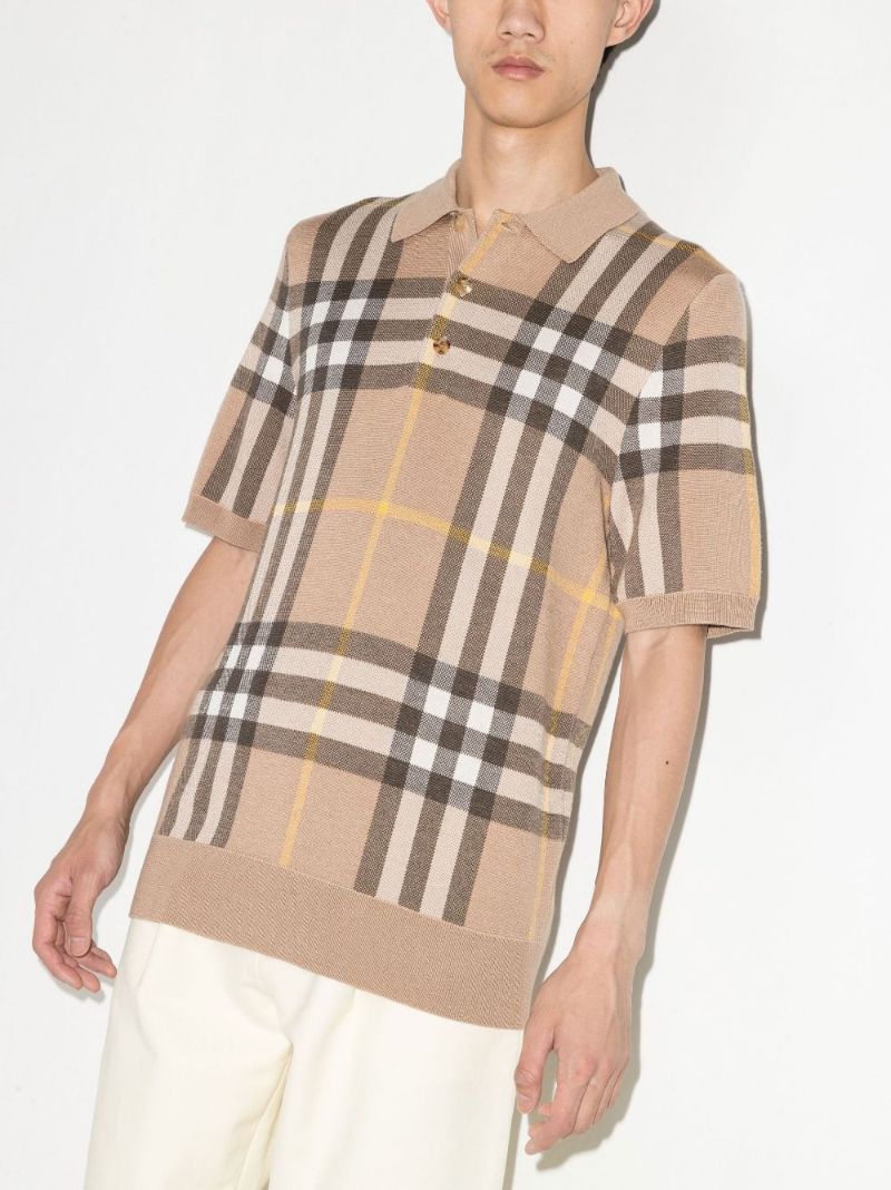 Neutral Checked Polo Shirt