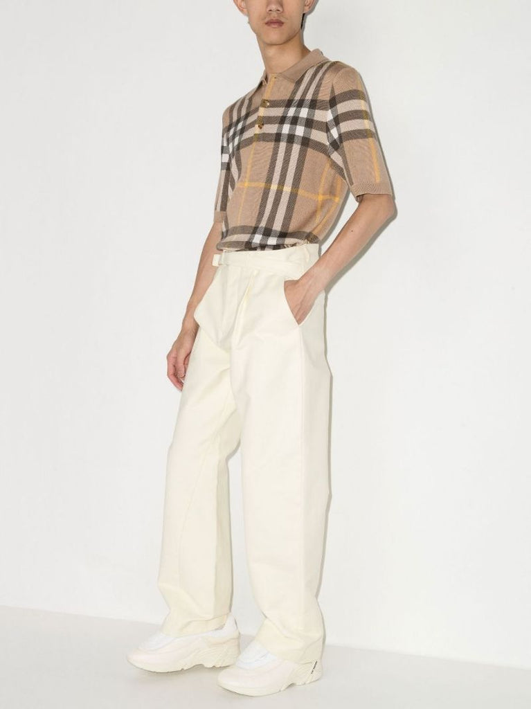 Neutral Checked Polo Shirt