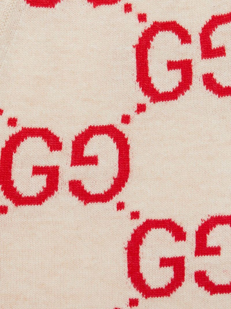 Neutral Gg Jacquard Wool Vest