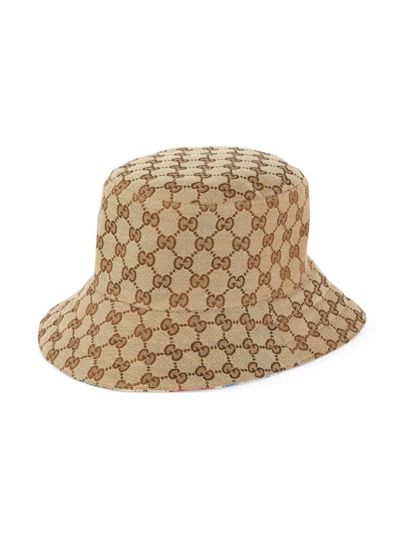 Blue Reversible Island Print Bucket Hat