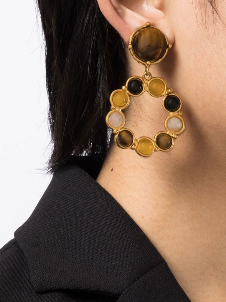 Gold-plated Flower Candies Pendant Earrings