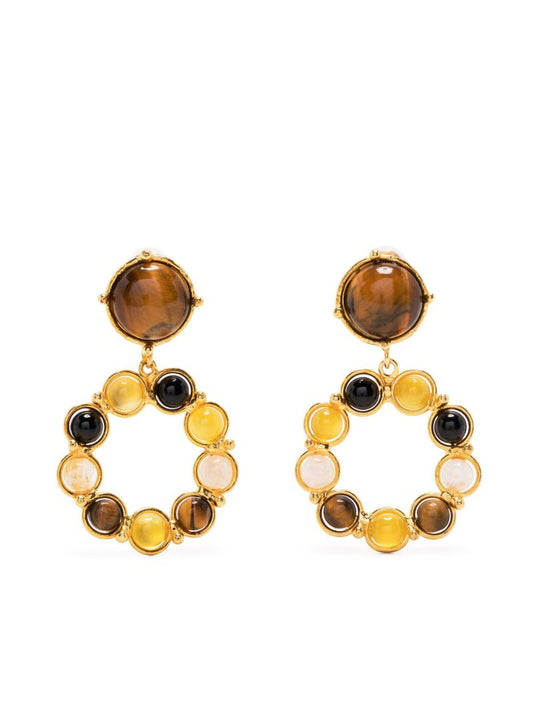 Gold-plated Flower Candies Pendant Earrings