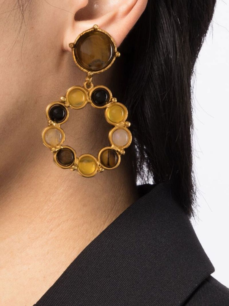 Gold-plated Flower Candies Pendant Earrings