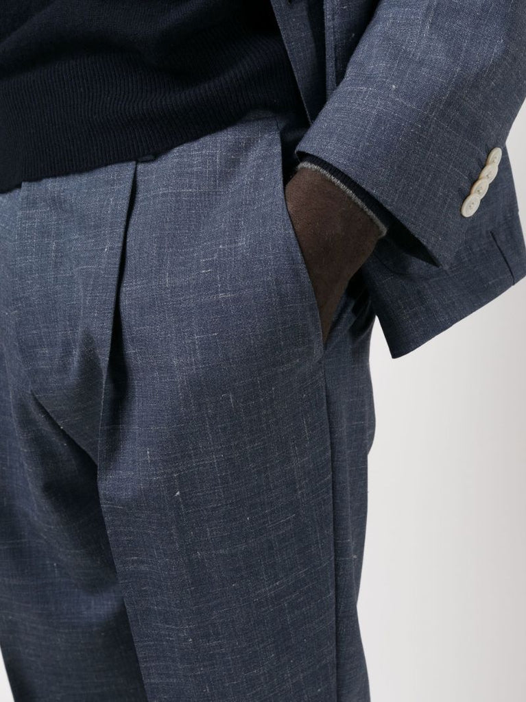 Blue Henry Single-breasted Suit