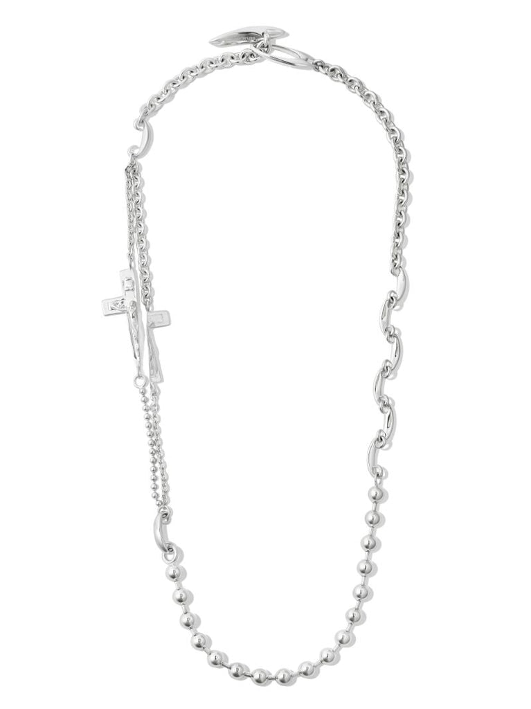 Sterling Silver Split Crucifix Necklace