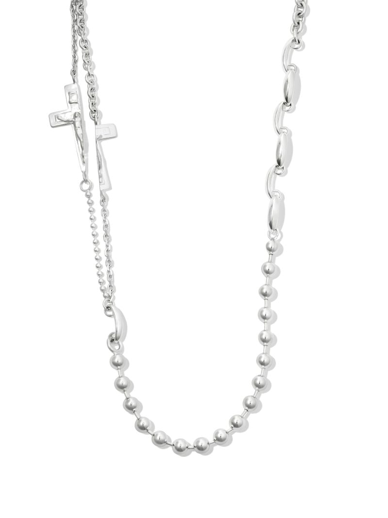 Sterling Silver Split Crucifix Necklace