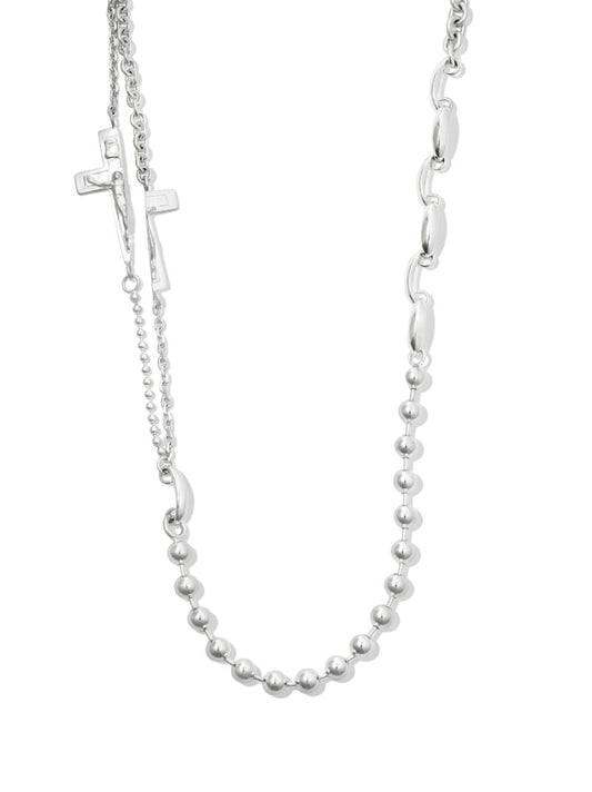 Sterling Silver Split Crucifix Necklace