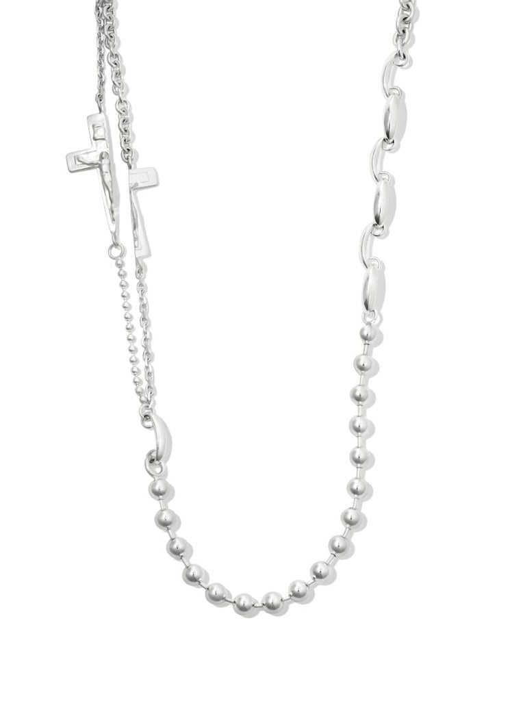 Sterling Silver Split Crucifix Necklace