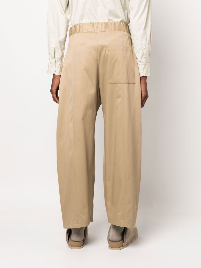 Neutral Wide-leg Cotton Trousers