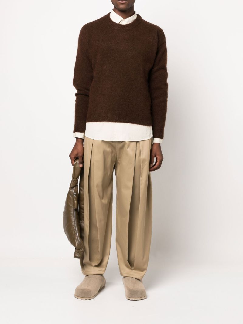 Neutral Wide-leg Cotton Trousers