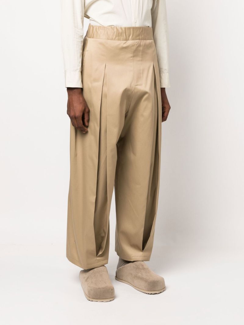 Neutral Wide-leg Cotton Trousers