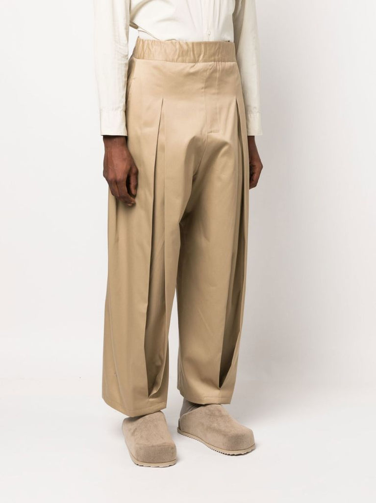 Neutral Wide-leg Cotton Trousers