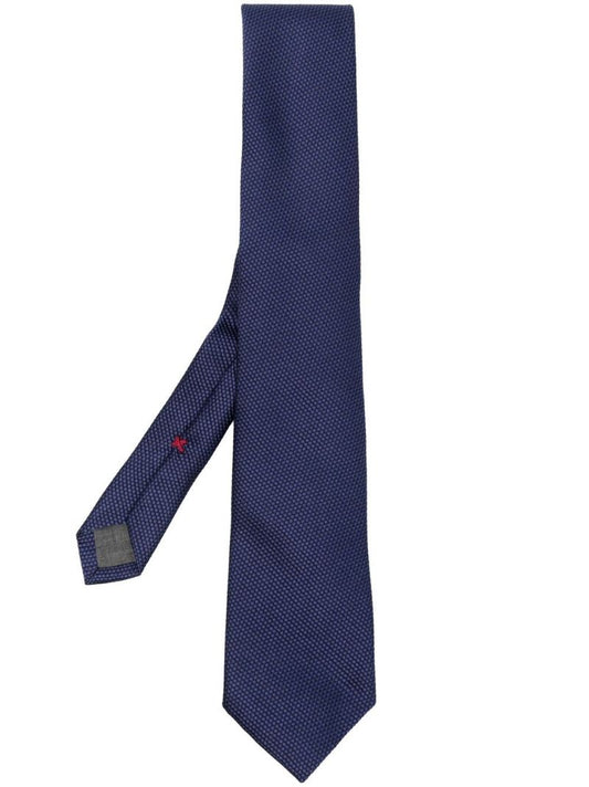 Blue Spotted Silk Tie
