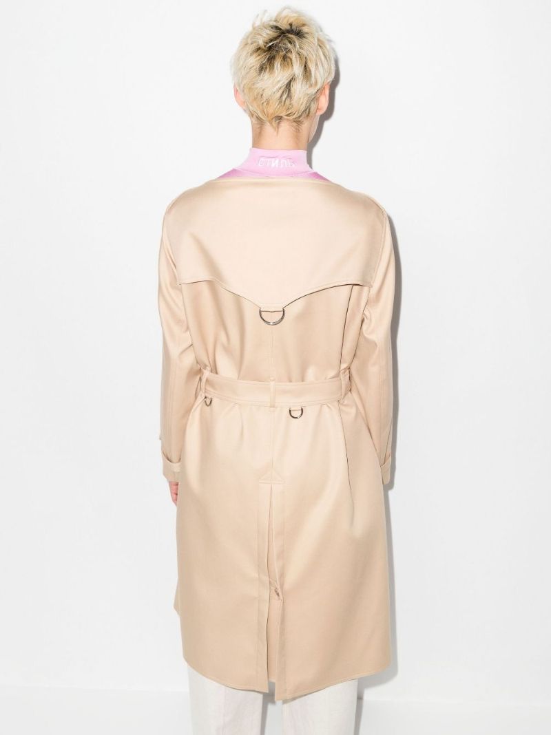 Neutral Boat Neck Trench Coat