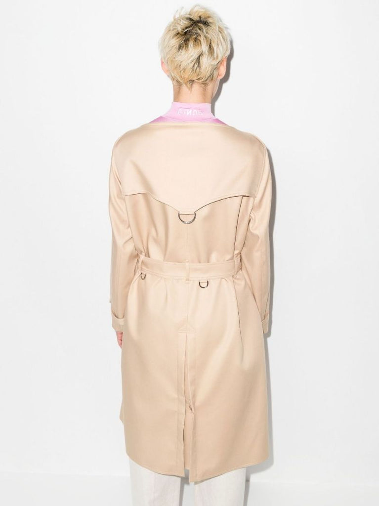 Neutral Boat Neck Trench Coat
