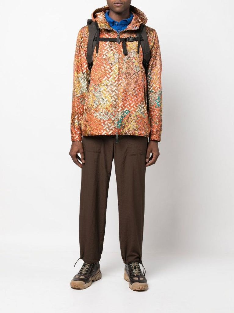 Orange Stanford Monogram Print Jacket
