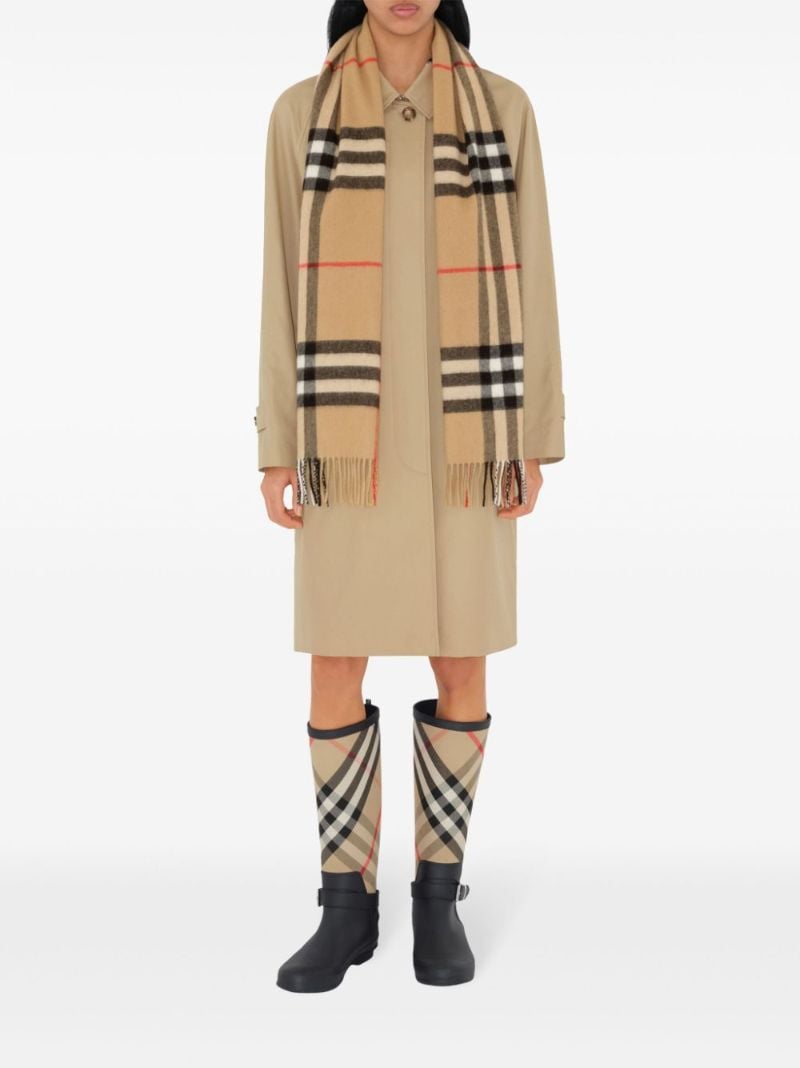 Neutral Vintage Check Cashmere Scarf