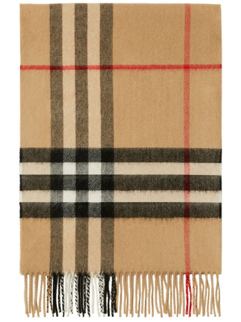Neutral Vintage Check Cashmere Scarf