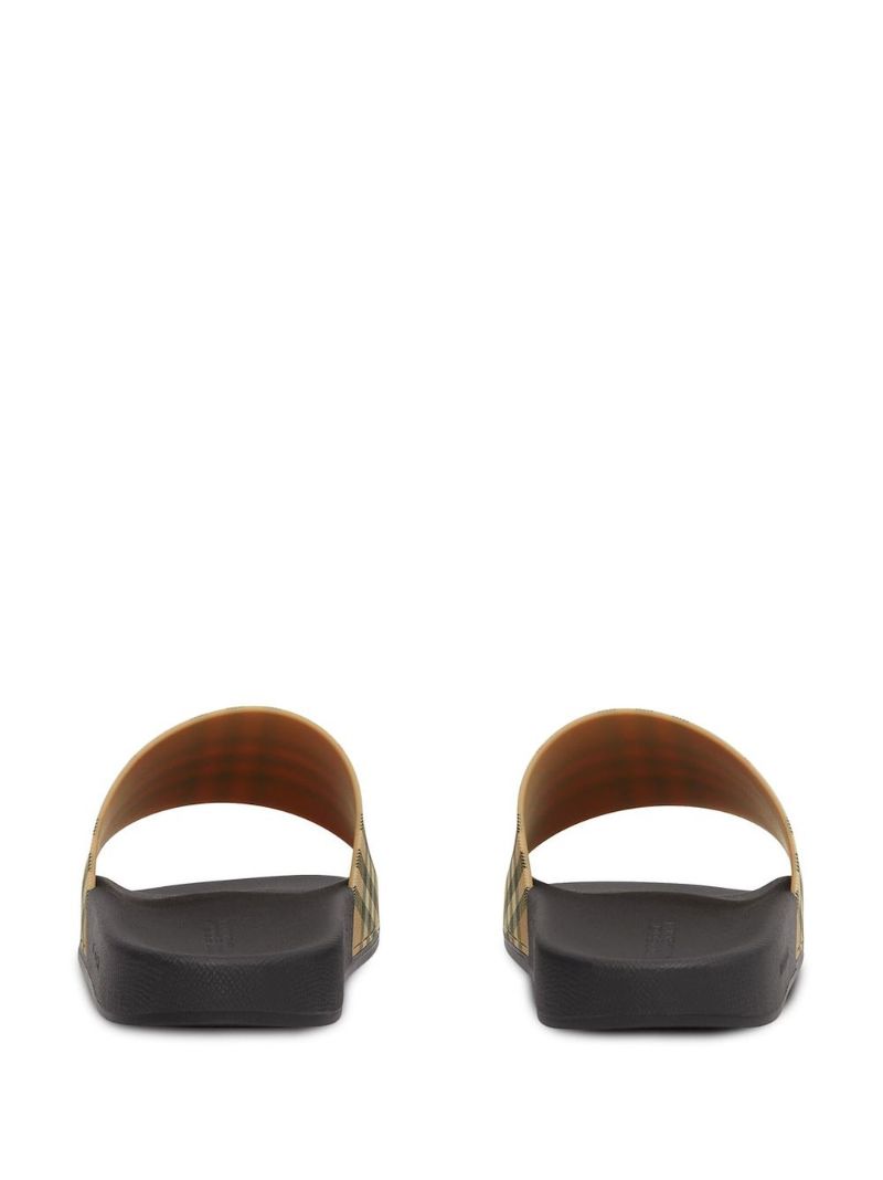 Neutral Vintage Check Slides