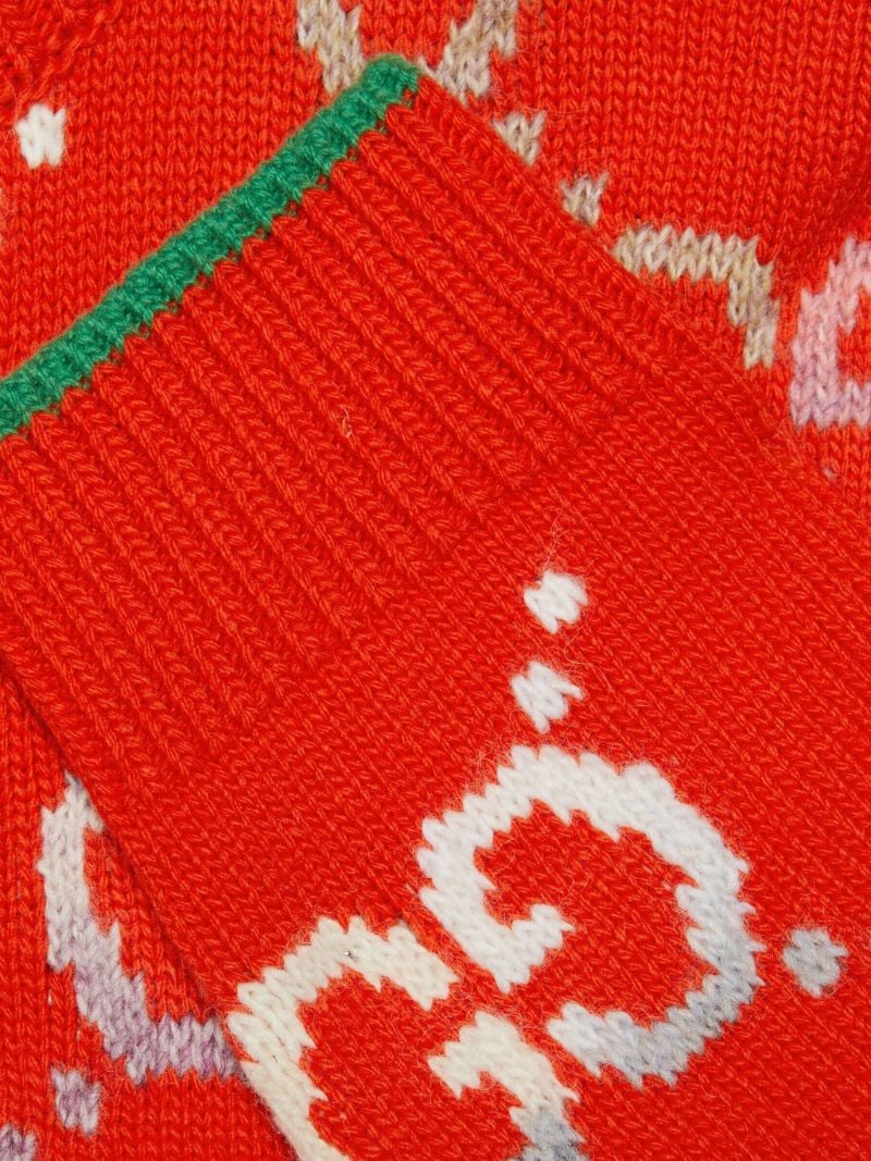 Orange Gg Jacquard Wool Sweater