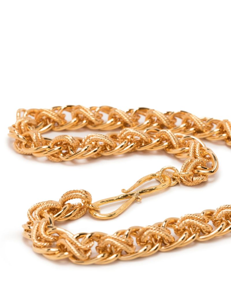 Gold Tone Platon Chain Choker Necklace