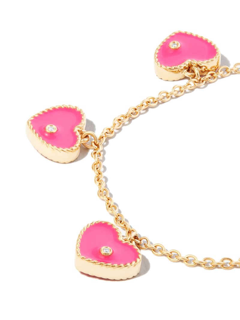 9k Gold Diamond Heart Bracelet