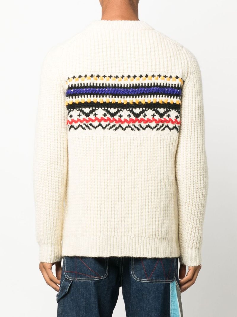 Neutral Gerald Wool Jacquard Sweater