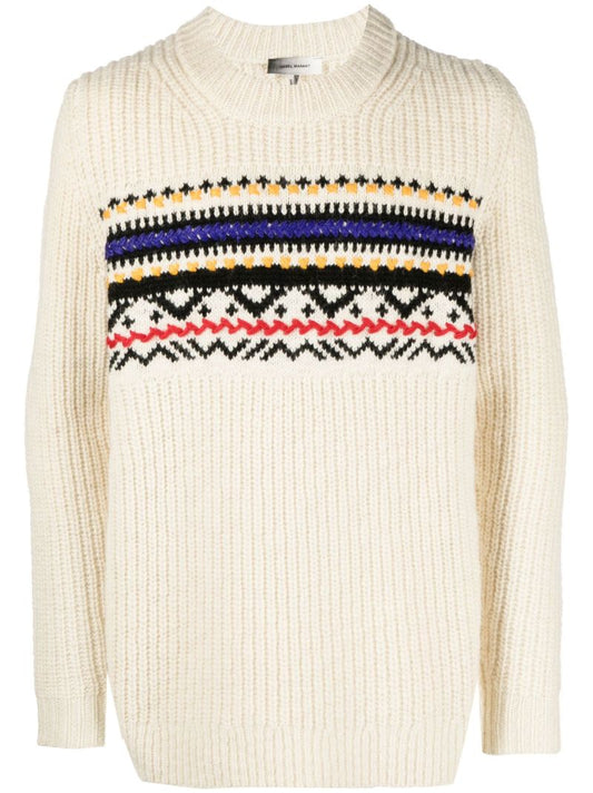 Neutral Gerald Wool Jacquard Sweater