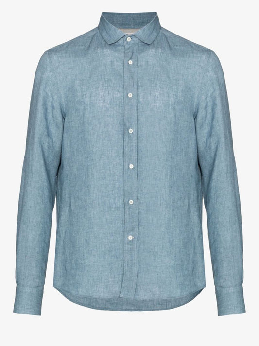Blue Long Sleeve Linen Shirt