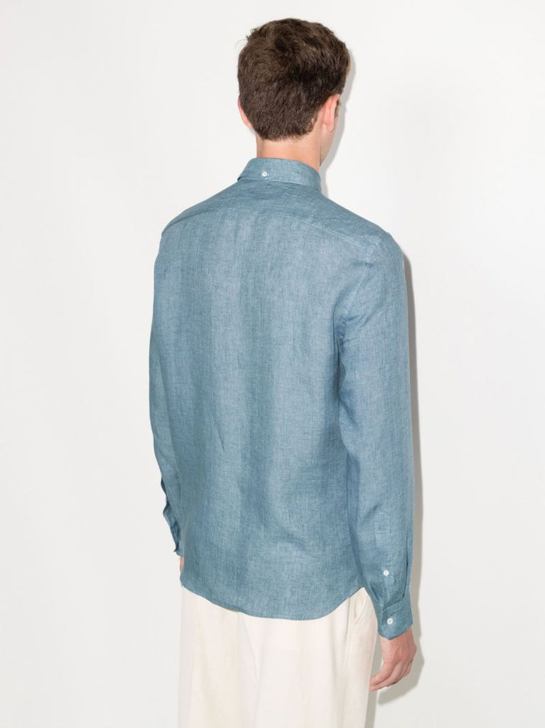 Blue Long Sleeve Linen Shirt