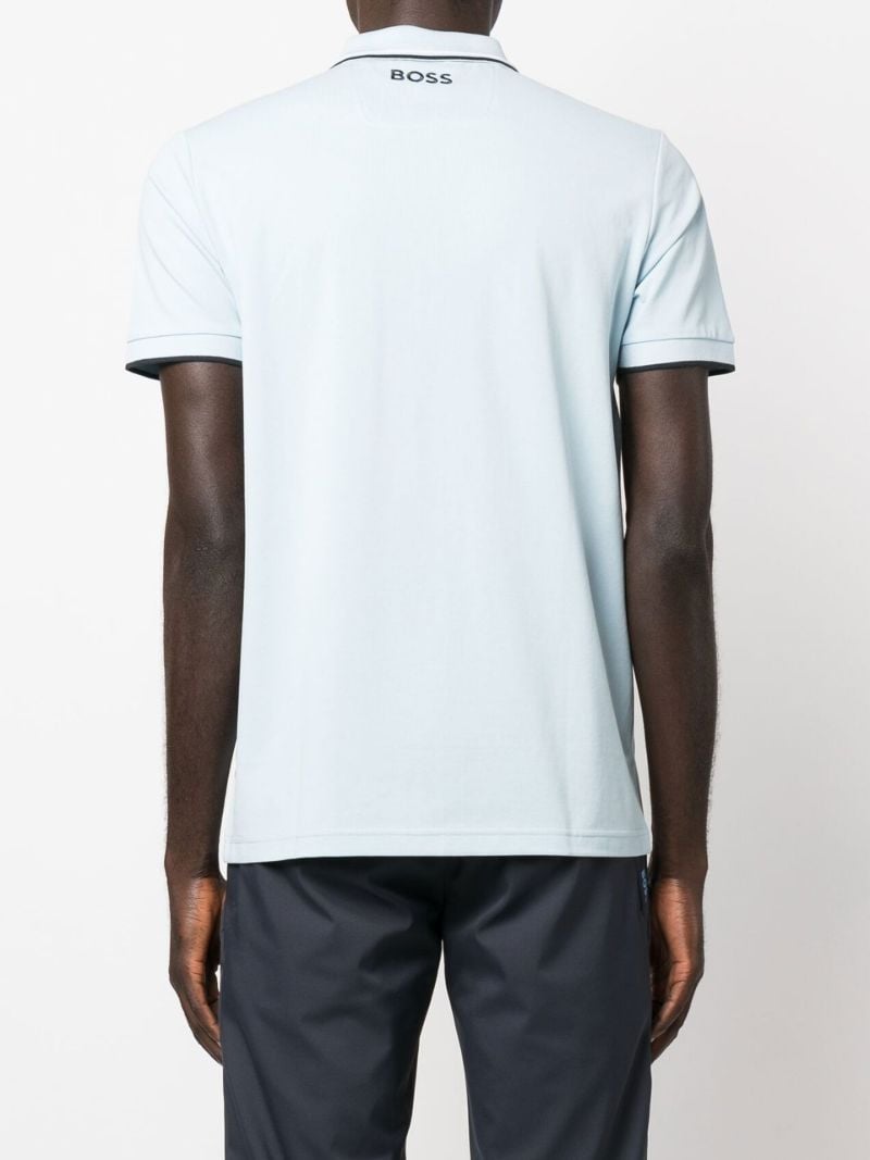 Blue Embroidered Logo Polo Shirt