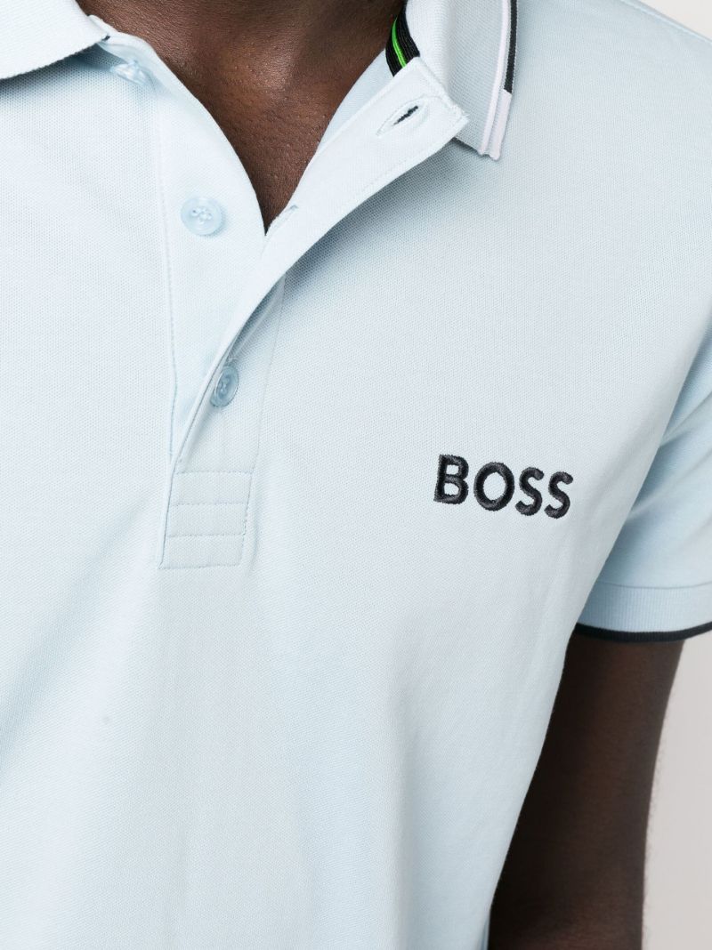 Blue Embroidered Logo Polo Shirt