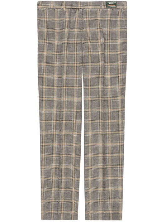Grey Prince of Wales Check Tailored Trousers