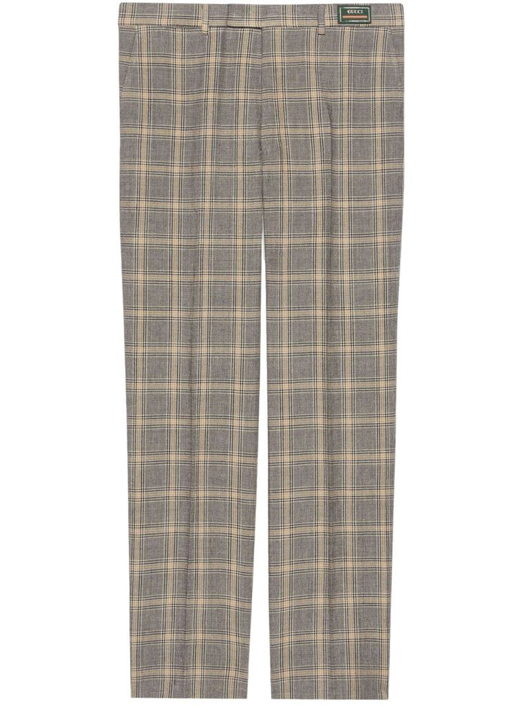 Grey Prince of Wales Check Tailored Trousers