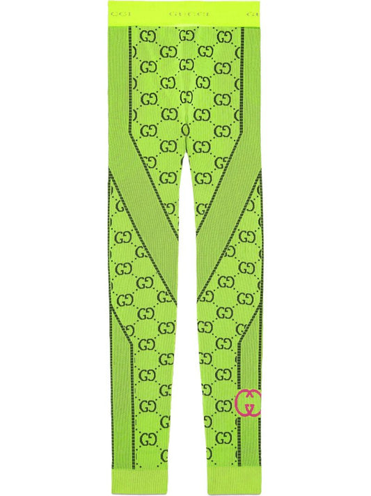 Green Gg Jacquard Leggings