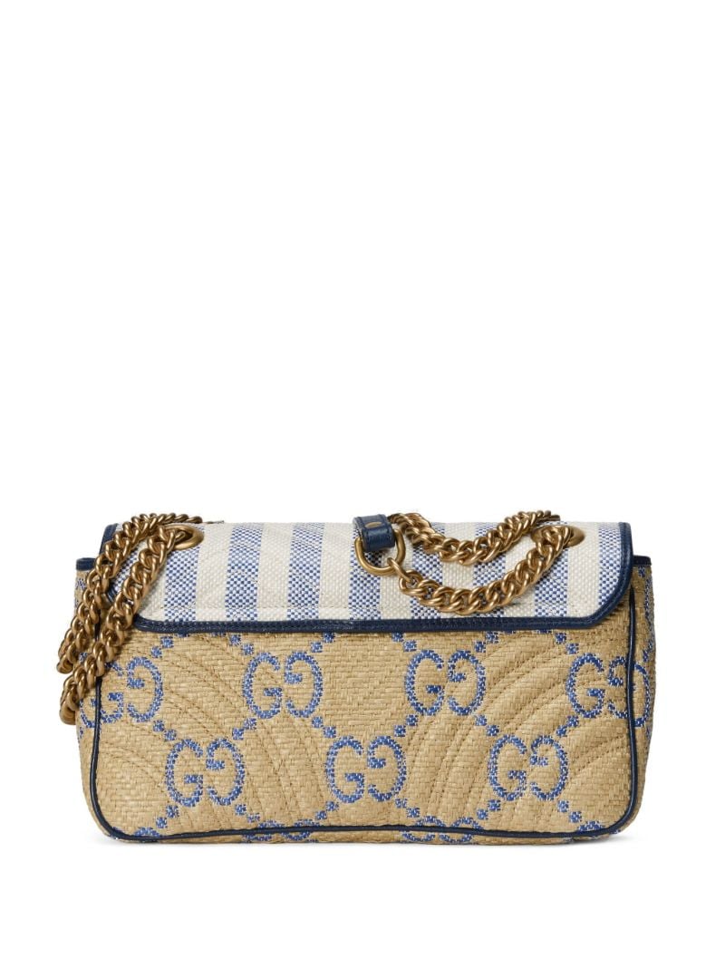 Beige and Blue Gg Marmont MatelassÃ_x0083_Â© Shoulder Bag