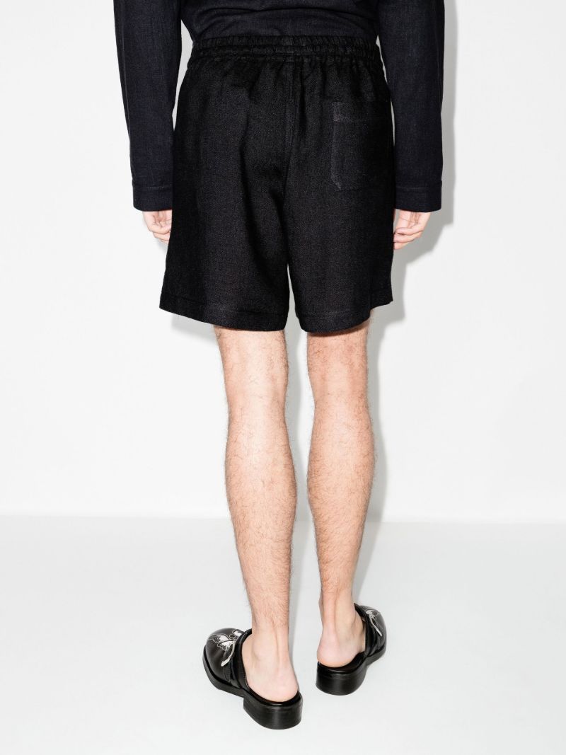 Black Linen Lounge Shorts