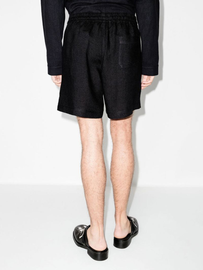 Black Linen Lounge Shorts