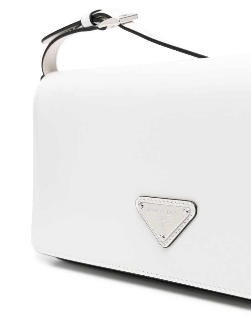 White Femme Leather Shoulder Bag