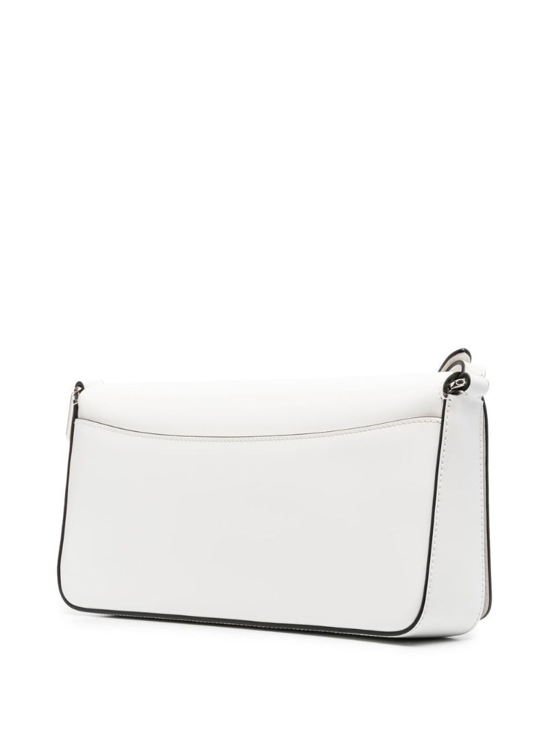 White Femme Leather Shoulder Bag