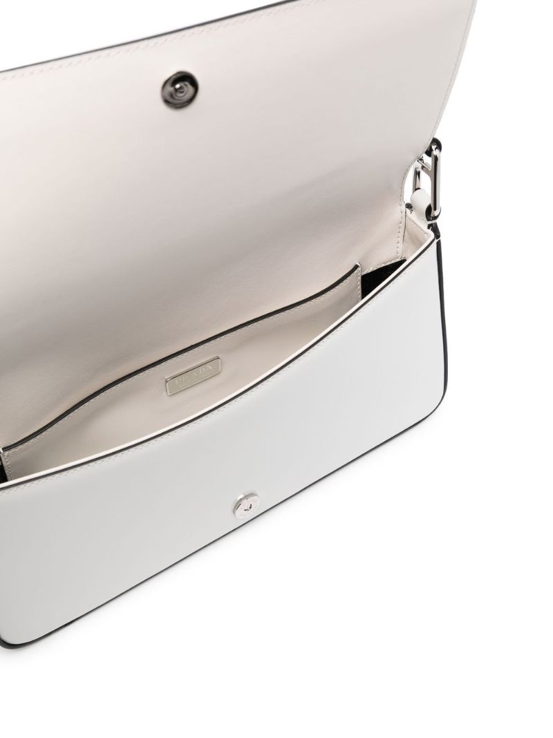 White Femme Leather Shoulder Bag