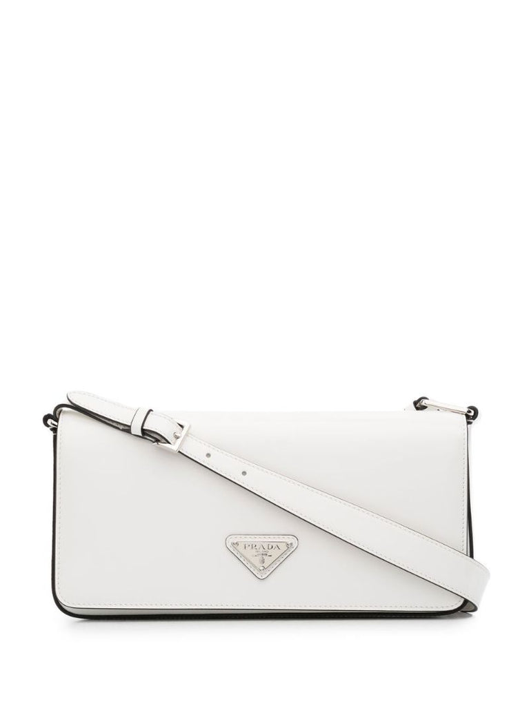 White Femme Leather Shoulder Bag