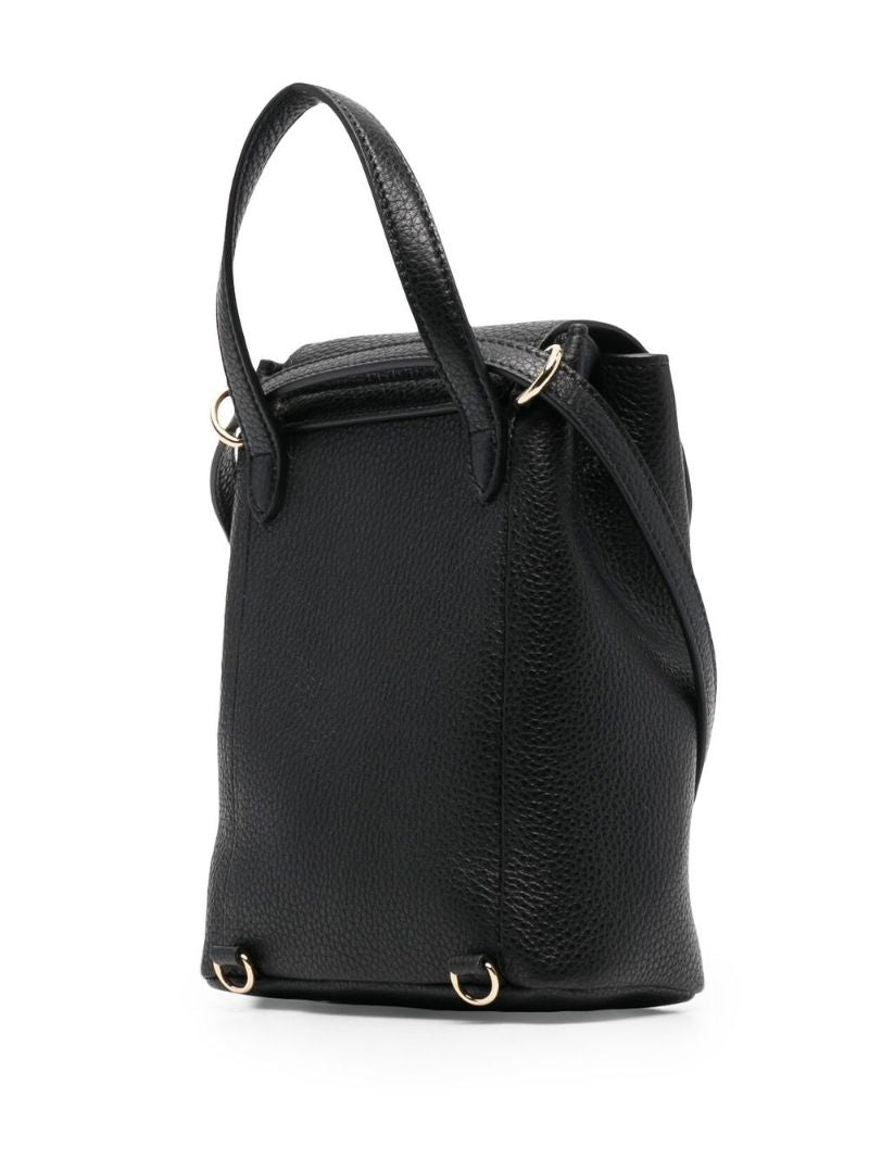 Black Gancini Motif Leather Backpack
