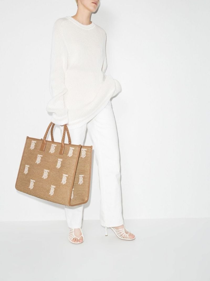 Neutral Freya Logo Embroidered Tote Bag
