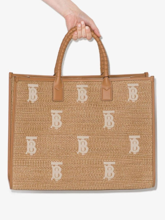 Neutral Freya Logo Embroidered Tote Bag