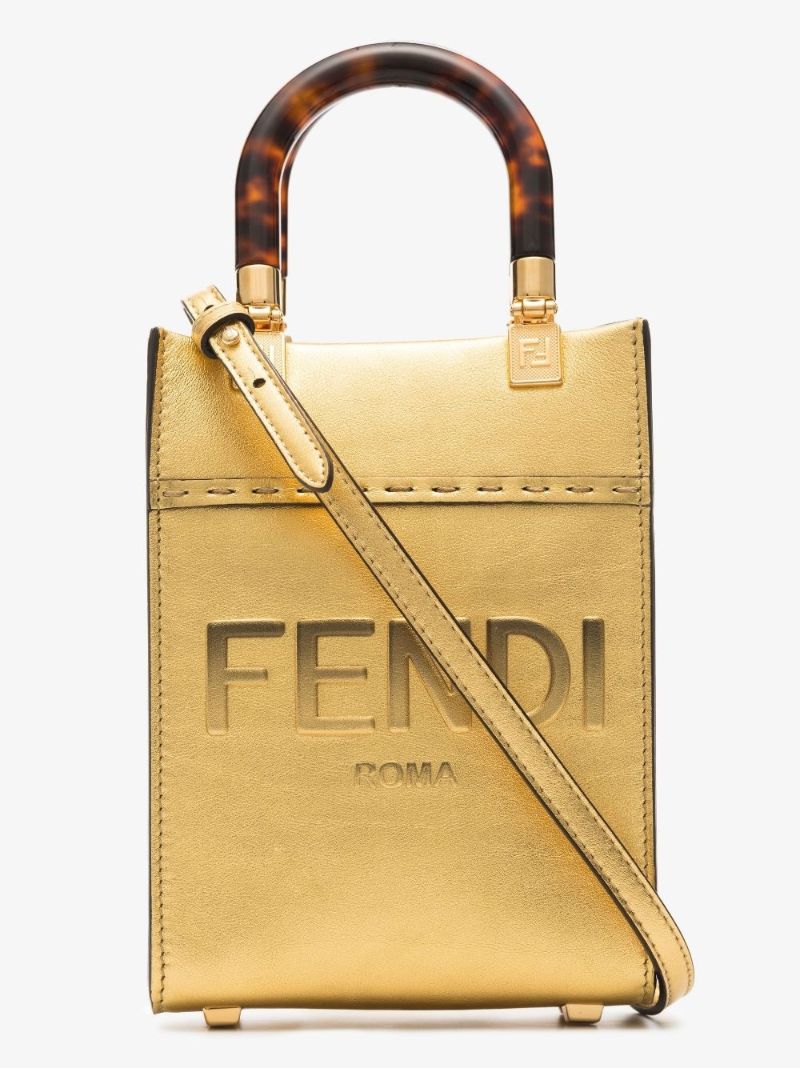 Gold Sunshine Shopper Mini Leather Tote Bag